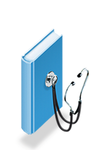 Ein Bild eines Buches mit einem Stethoskop